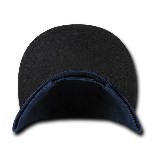 Decky Trendy Flat Bill Snapback Baseball 6 Panel Caps Hats Unisex-350-351-BLACK-