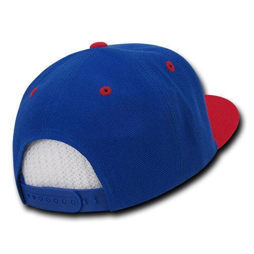 Decky Trendy Flat Bill Snapback Baseball 6 Panel Caps Hats Unisex-350-351-BLACK-