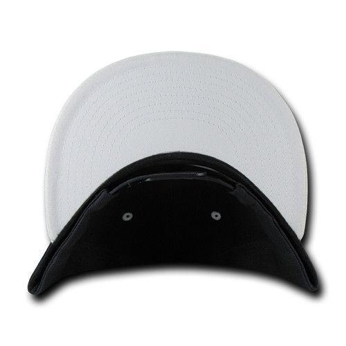 Decky Trendy Flat Bill Snapback Baseball 6 Panel Caps Hats Unisex-350-351-BLACK-