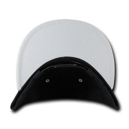 Decky Trendy Flat Bill Snapback Baseball 6 Panel Caps Hats Unisex-350-351-BLACK-
