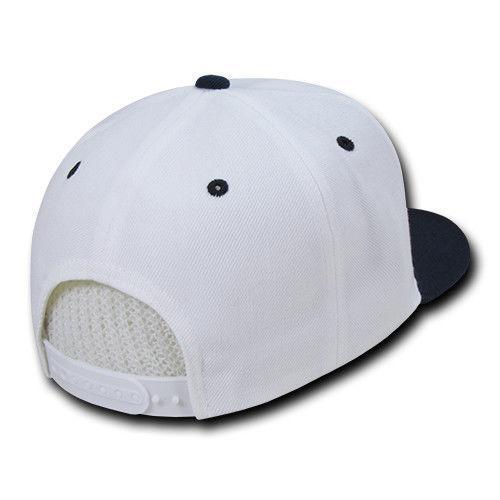 Decky Trendy Flat Bill Snapback Baseball 6 Panel Caps Hats Unisex-350-351-BLACK-