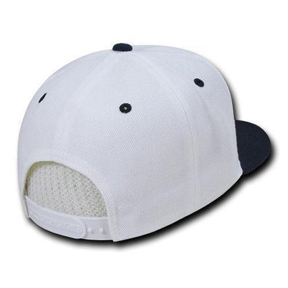 Decky Trendy Flat Bill Snapback Baseball 6 Panel Caps Hats Unisex-350-351-BLACK-