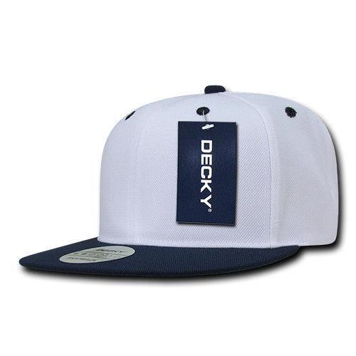 Decky Trendy Flat Bill Snapback Baseball 6 Panel Caps Hats Unisex-350-351-BLACK-