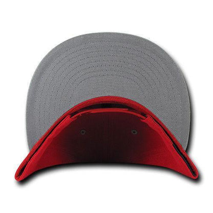Decky Trendy Flat Bill Snapback Baseball 6 Panel Caps Hats Unisex-350-351-BLACK-