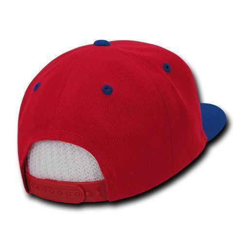 Decky Trendy Flat Bill Snapback Baseball 6 Panel Caps Hats Unisex-350-351-BLACK-