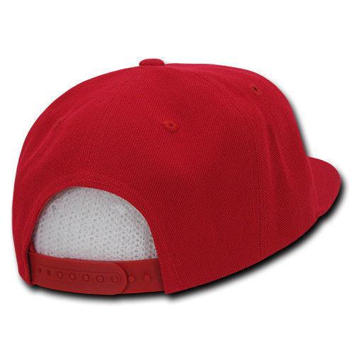 Decky Trendy Flat Bill Snapback Baseball 6 Panel Caps Hats Unisex-350-351-BLACK-