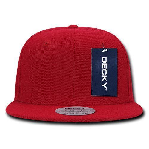 Decky Trendy Flat Bill Snapback Baseball 6 Panel Caps Hats Unisex-350-351-BLACK-