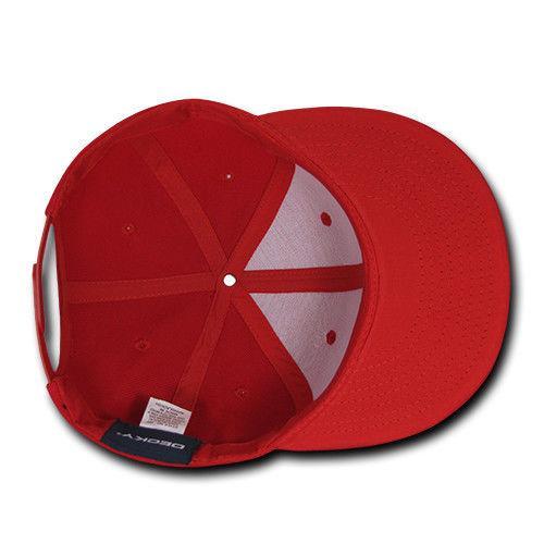 Decky Trendy Flat Bill Snapback Baseball 6 Panel Caps Hats Unisex-350-351-BLACK-