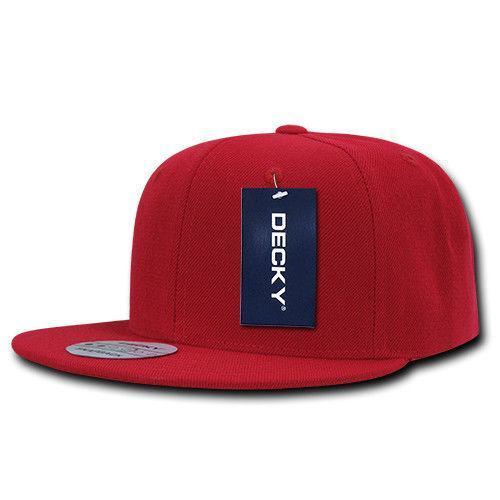 Decky Trendy Flat Bill Snapback Baseball 6 Panel Caps Hats Unisex-350-351-BLACK-