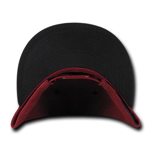 Decky Trendy Flat Bill Snapback Baseball 6 Panel Caps Hats Unisex-350-351-BLACK-