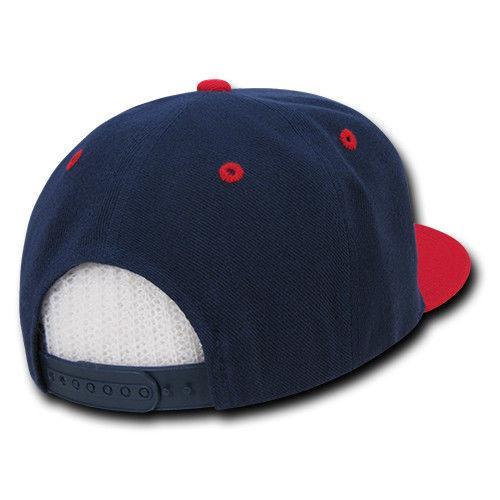 Decky Trendy Flat Bill Snapback Baseball 6 Panel Caps Hats Unisex-350-351-BLACK-