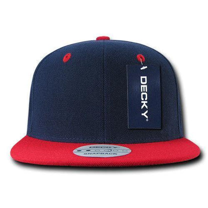 Decky Trendy Flat Bill Snapback Baseball 6 Panel Caps Hats Unisex-350-351-BLACK-