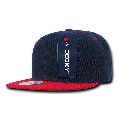 Decky Trendy Flat Bill Snapback Baseball 6 Panel Caps Hats Unisex-350-351-BLACK-