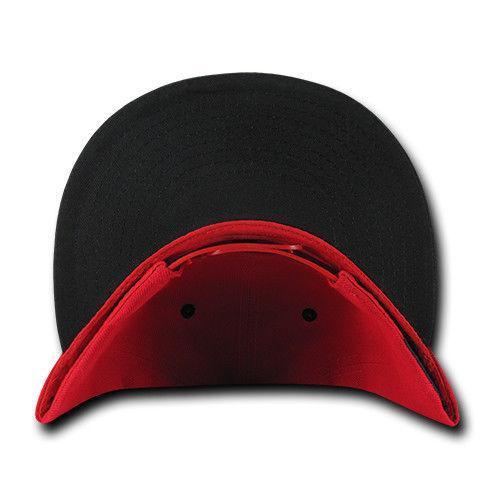 Decky Trendy Flat Bill Snapback Baseball 6 Panel Caps Hats Unisex-350-351-BLACK-