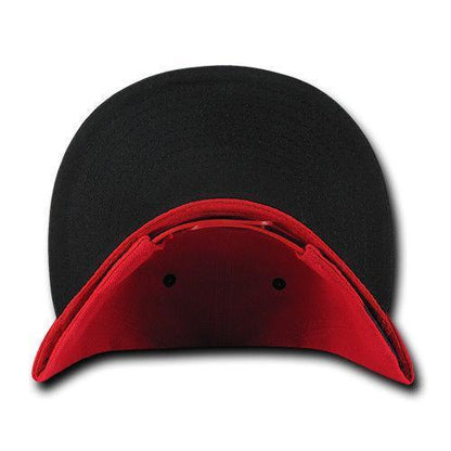 Decky Trendy Flat Bill Snapback Baseball 6 Panel Caps Hats Unisex-350-351-BLACK-
