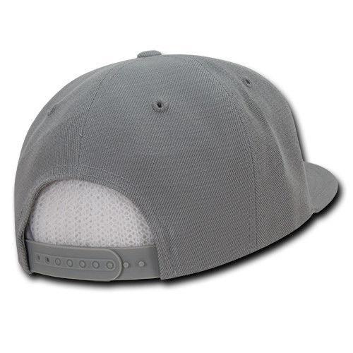 Decky Trendy Flat Bill Snapback Baseball 6 Panel Caps Hats Unisex-350-351-BLACK-