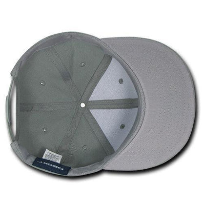 Decky Trendy Flat Bill Snapback Baseball 6 Panel Caps Hats Unisex-350-351-BLACK-
