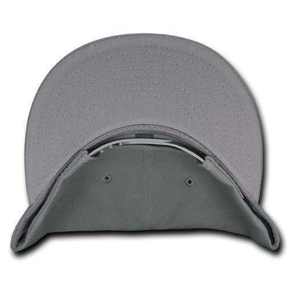 Decky Trendy Flat Bill Snapback Baseball 6 Panel Caps Hats Unisex-350-351-BLACK-