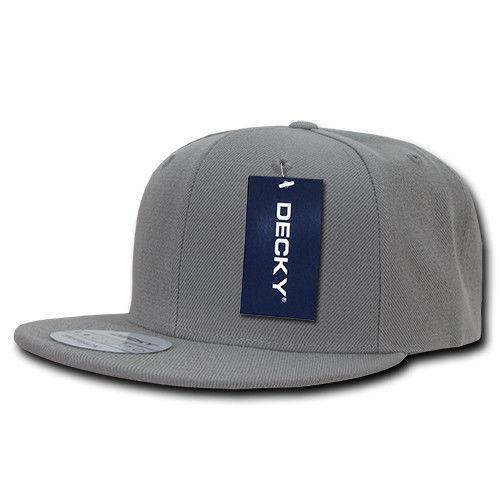 Decky Trendy Flat Bill Snapback Baseball 6 Panel Caps Hats Unisex-350-351-BLACK-