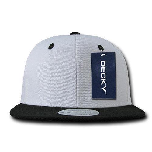 Decky Trendy Flat Bill Snapback Baseball 6 Panel Caps Hats Unisex-350-351-BLACK-