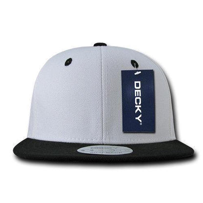 Decky Trendy Flat Bill Snapback Baseball 6 Panel Caps Hats Unisex-350-351-BLACK-