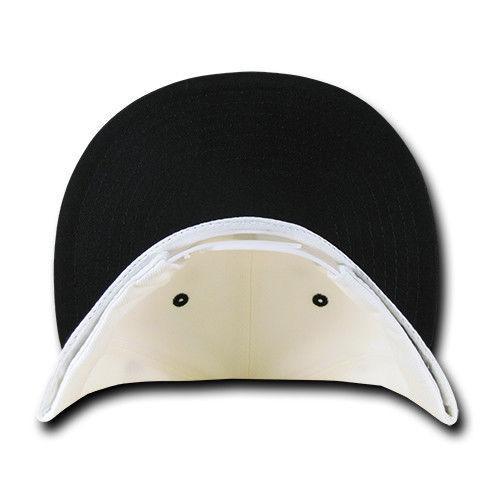 Decky Trendy Flat Bill Snapback Baseball 6 Panel Caps Hats Unisex-350-351-BLACK-