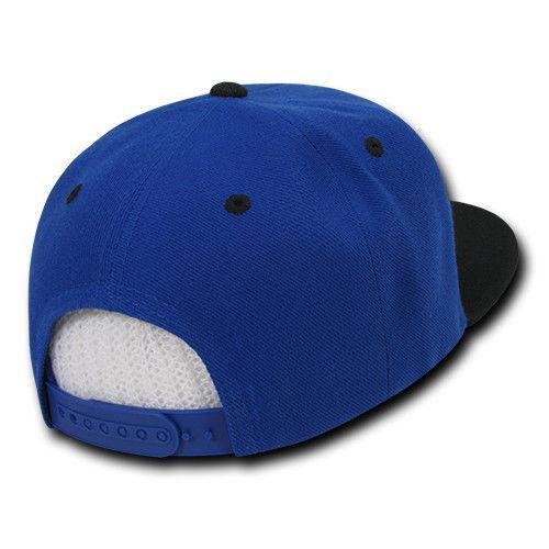 Decky Trendy Flat Bill Snapback Baseball 6 Panel Caps Hats Unisex-350-351-BLACK-