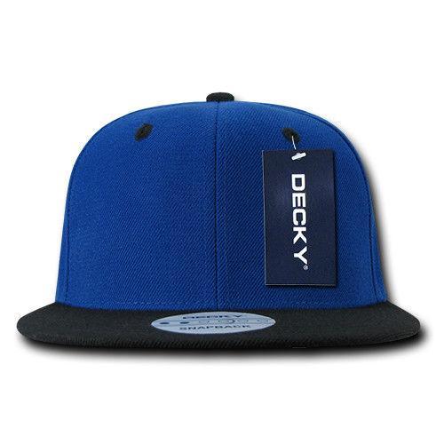 Decky Trendy Flat Bill Snapback Baseball 6 Panel Caps Hats Unisex-350-351-BLACK-