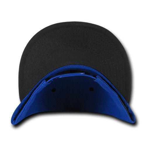 Decky Trendy Flat Bill Snapback Baseball 6 Panel Caps Hats Unisex-350-351-BLACK-