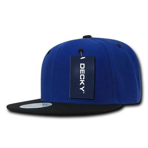 Decky Trendy Flat Bill Snapback Baseball 6 Panel Caps Hats Unisex-350-351-BLACK-