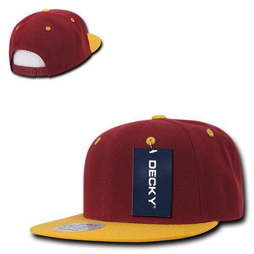 Decky Trendy Flat Bill Snapback Baseball 6 Panel Caps Hats Unisex-350-351-BLACK-