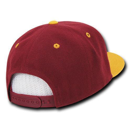 Decky Trendy Flat Bill Snapback Baseball 6 Panel Caps Hats Unisex-350-351-BLACK-