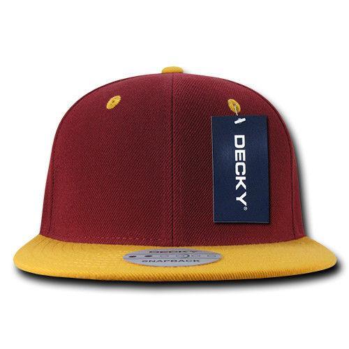Decky Trendy Flat Bill Snapback Baseball 6 Panel Caps Hats Unisex-350-351-BLACK-