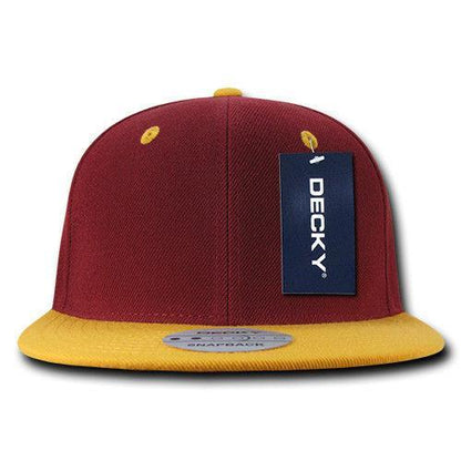 Decky Trendy Flat Bill Snapback Baseball 6 Panel Caps Hats Unisex-350-351-BLACK-