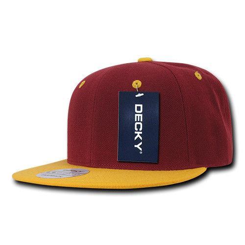 Decky Trendy Flat Bill Snapback Baseball 6 Panel Caps Hats Unisex-350-351-BLACK-