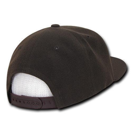 Decky Trendy Flat Bill Snapback Baseball 6 Panel Caps Hats Unisex-350-351-BLACK-