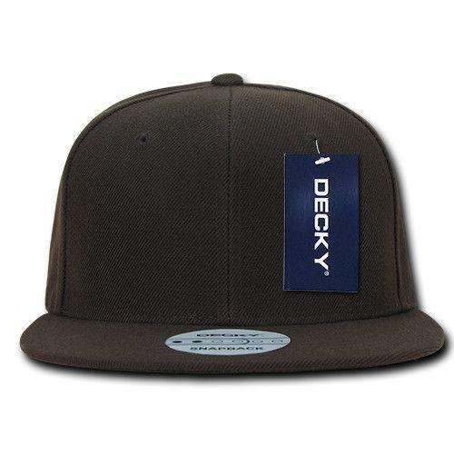 Decky Trendy Flat Bill Snapback Baseball 6 Panel Caps Hats Unisex-350-351-BLACK-