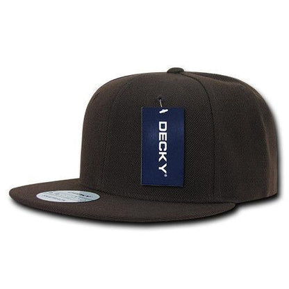 Decky Trendy Flat Bill Snapback Baseball 6 Panel Caps Hats Unisex-350-351-BLACK-