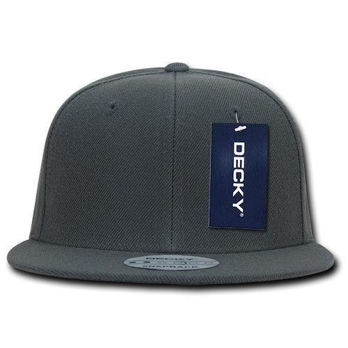 Decky Trendy Flat Bill Snapback Baseball 6 Panel Caps Hats Unisex-350-351-BLACK-