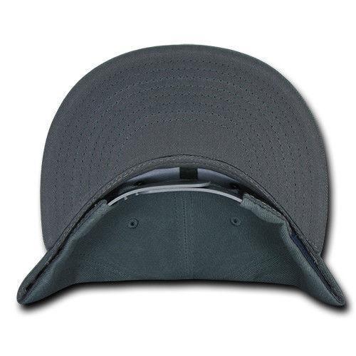 Decky Trendy Flat Bill Snapback Baseball 6 Panel Caps Hats Unisex-350-351-BLACK-