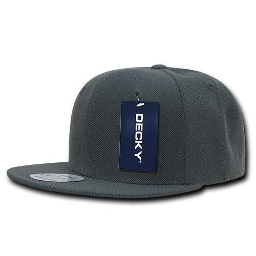 Decky Trendy Flat Bill Snapback Baseball 6 Panel Caps Hats Unisex-350-351-BLACK-