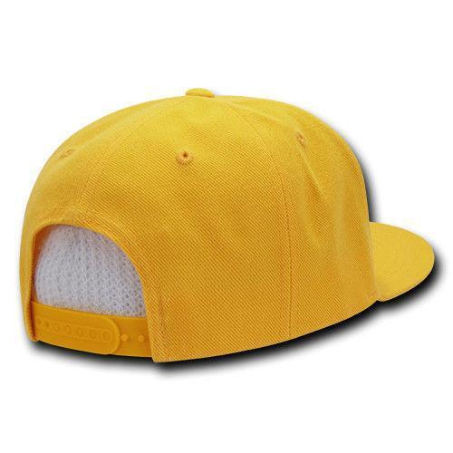 Decky Trendy Flat Bill Snapback Baseball 6 Panel Caps Hats Unisex-350-351-BLACK-