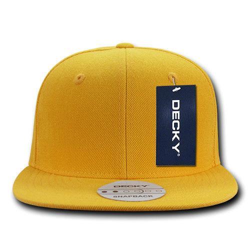 Decky Trendy Flat Bill Snapback Baseball 6 Panel Caps Hats Unisex-350-351-BLACK-