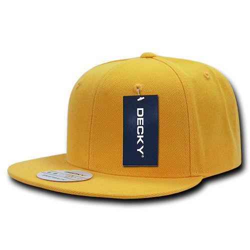 Decky Trendy Flat Bill Snapback Baseball 6 Panel Caps Hats Unisex-350-351-BLACK-