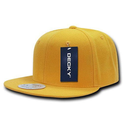 Decky Trendy Flat Bill Snapback Baseball 6 Panel Caps Hats Unisex-350-351-BLACK-