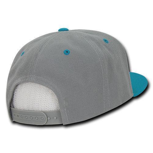 Decky Trendy Flat Bill Snapback Baseball 6 Panel Caps Hats Unisex-350-351-BLACK-