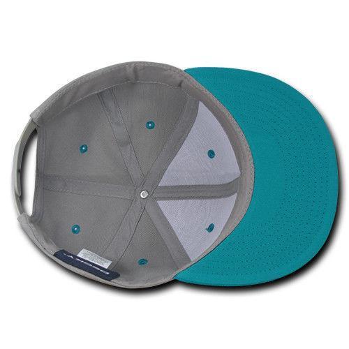 Decky Trendy Flat Bill Snapback Baseball 6 Panel Caps Hats Unisex-350-351-BLACK-