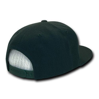 Decky Trendy Flat Bill Snapback Baseball 6 Panel Caps Hats Unisex-350-351-BLACK-