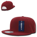 Decky Trendy Flat Bill Snapback Baseball 6 Panel Caps Hats Unisex-350-351-CARDINAL-