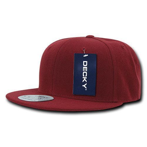 Decky Trendy Flat Bill Snapback Baseball 6 Panel Caps Hats Unisex-350-351-BLACK-